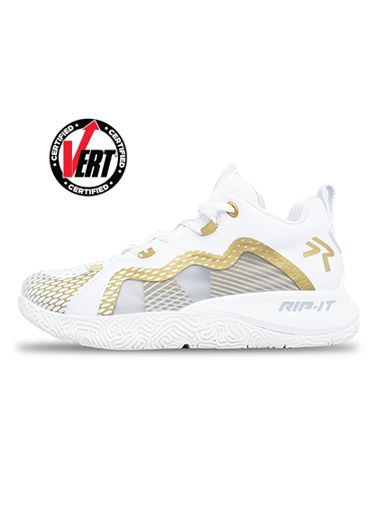 Women's SwiftStep FUTURE Volleyball Court Shoe - White/Gold