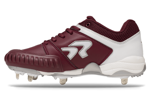Women's Ringor Flite Softball Spikes with Pitching Toe - Maroon