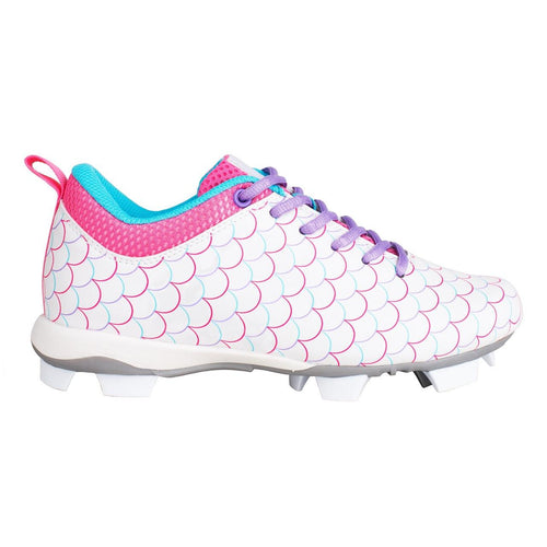 Girls' Play Ball Softball Cleat - White/Pink/Purple