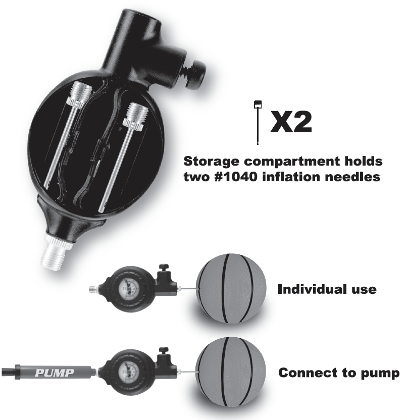 Tachikara® PA-GAUGE Adaptable Volleyball Pump Gauge