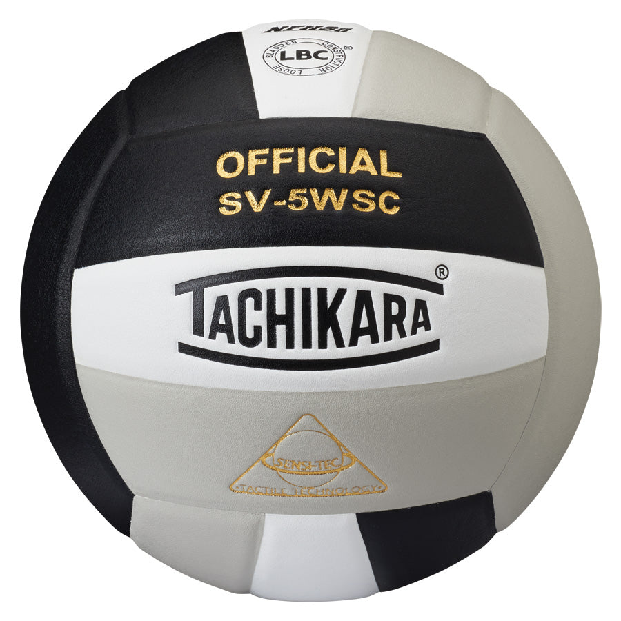 Tachikara® SV5WS/C Official Volleyball - Black/White/Silver Gray