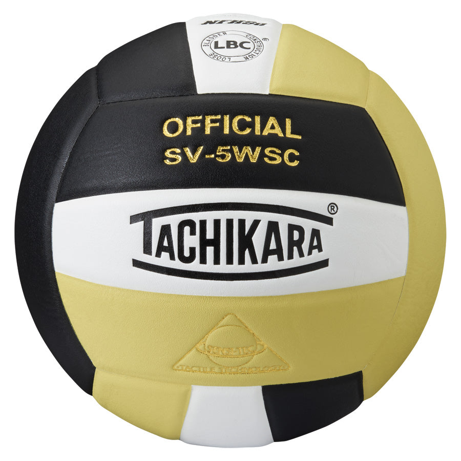 Tachikara® SV5WS/C Official Volleyball - Black/White/Vintage Gold