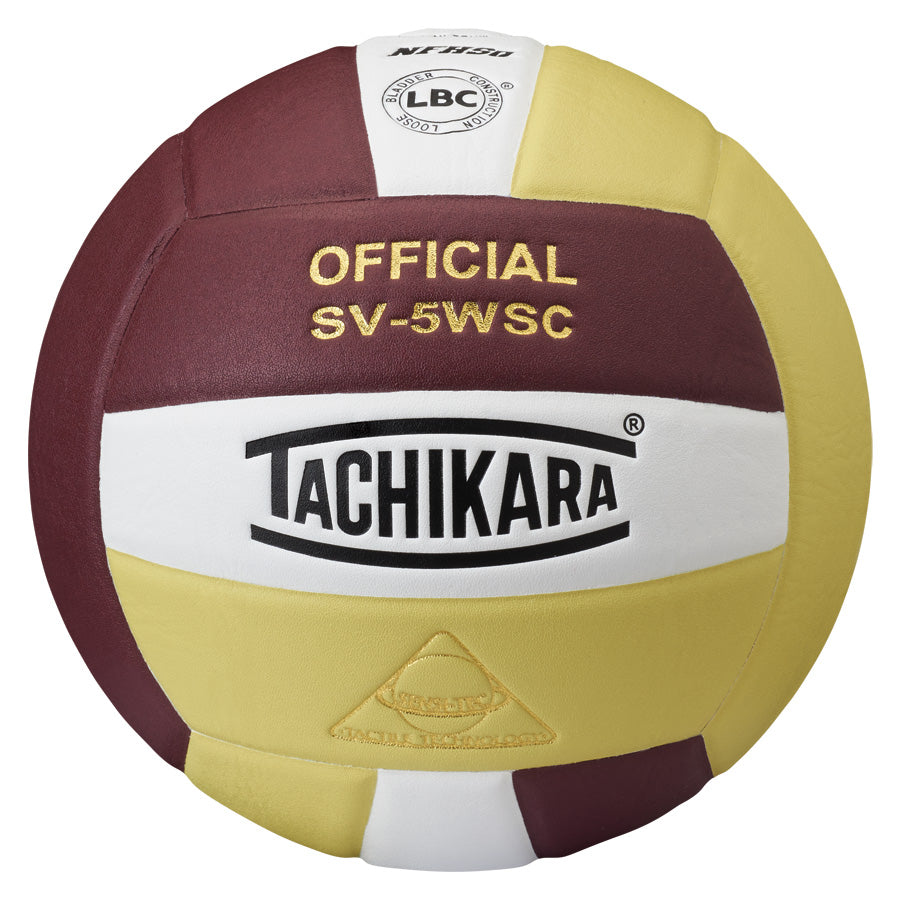 Tachikara® SV5WS/C Official Volleyball - Cardinal/White/Vintage Gold