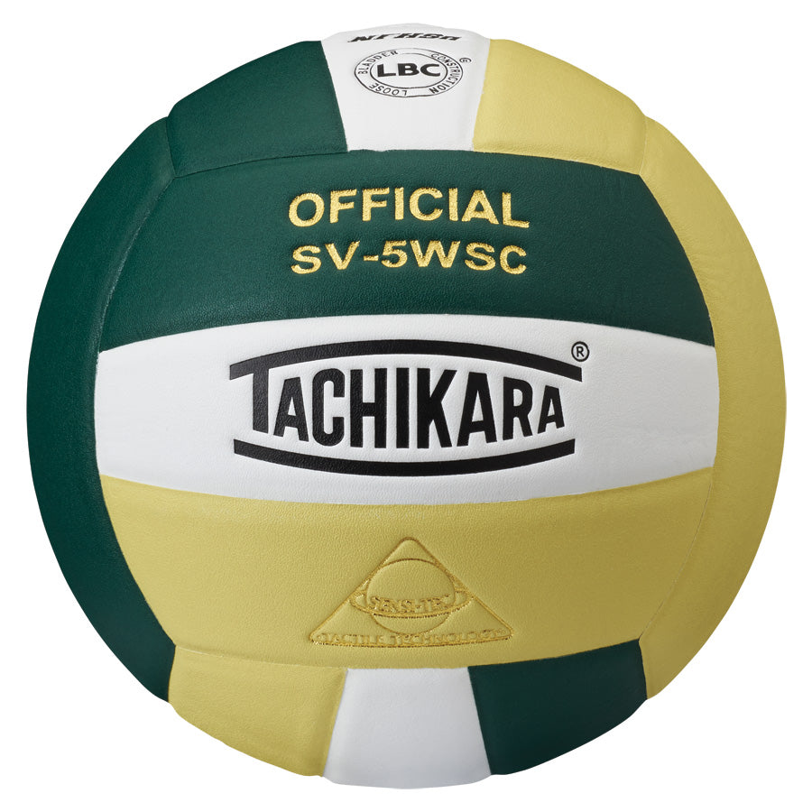 Tachikara® SV5WS/C Official Volleyball - Dark Green/White/Vintage Gold
