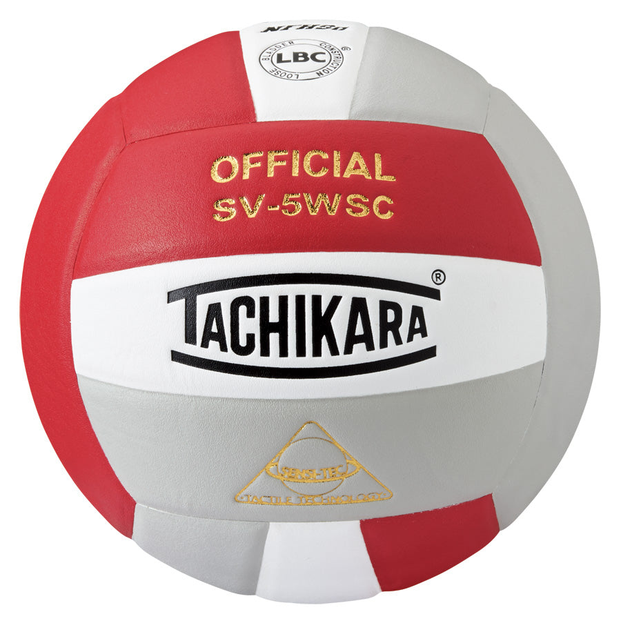 Tachikara® SV5WS/C Official Volleyball - Scarlet/White/Silver Gray